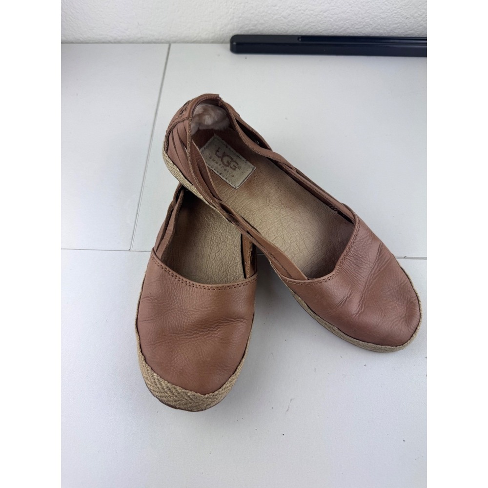 UGG Women's Brown Leather Espadrilles